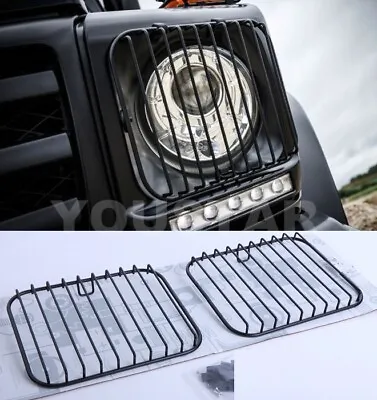 US STOCK X2 Headlight Stone Guard Grills For Mercedes W463 Professional G63 G500 • $127.98