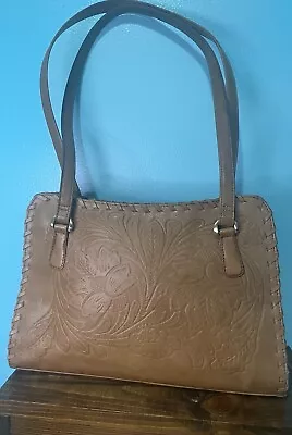 Vintage Cafe By Marlo Genuine Leather Floral Purse! EUC! BEAUTIFUL! • $19.99