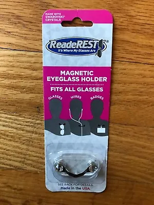 ReadeREST Magnetic Eyeglass Holder With 2 Swarkovski Crystals Brand New • $18.99