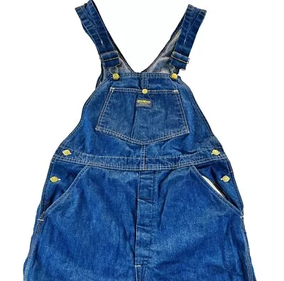 VTG OshKosh B’Gosh Vestbak Denim Bib Overalls 36x30 Sanforized Union Made Flared • $55