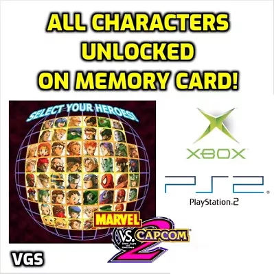 Marvel Vs Capcom 2 Memory Card Unlocked Characters 2 PS2 Xbox PAL NTSC MVC2 • $16.99