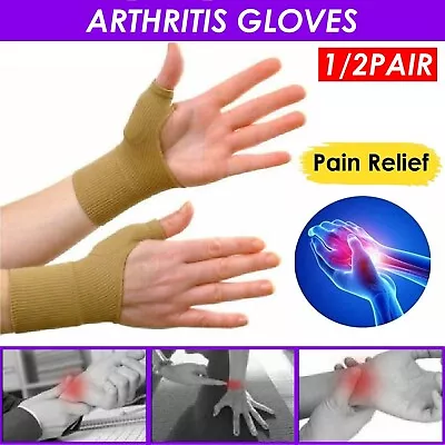 Arthritis Gloves Compression Gloves Hand Brace Fingerless Gloves Thumb Support • $10.49