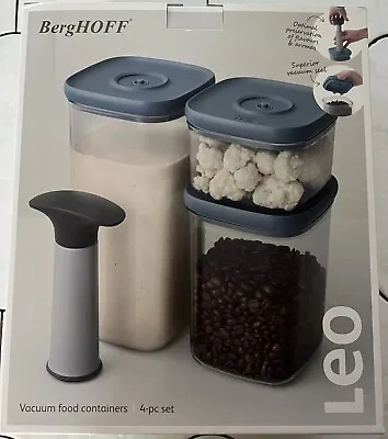 $39 • Buy BergHOFF Leo Vacuum Food Container Set Of 4, Blue **NEW**