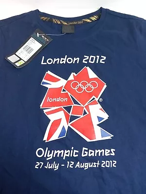 London 2012 T Shirt  -Official Merchandise BNWT Ladies 14 Navy Blue Short Sleeve • £18