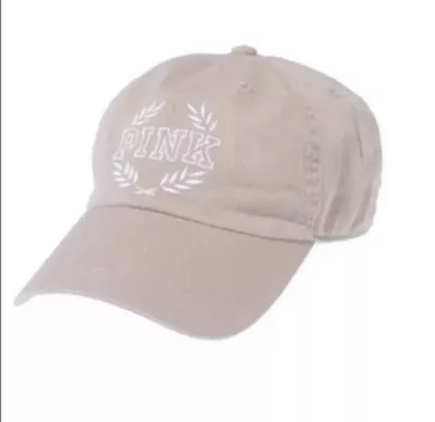 New Victoria's Secret VS PINK Baseball Hat Cap Hat Beige White Crest Logo OS NWT • $19.99