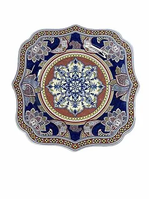 Kashmir By Spode England Floral Mosaic Multicolor Luncheon Plate - Discontinued • $28.85