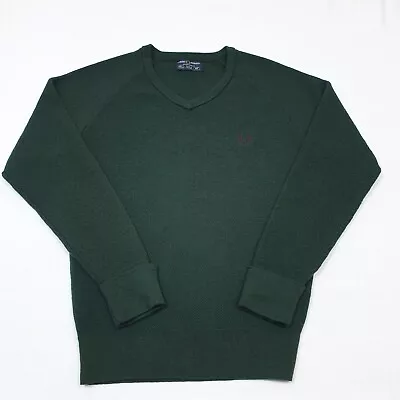 £29.99 • Buy Vintage Fred Perry Lambs Wool V Neck Jumper Size S/M Men's UK See Measurements
