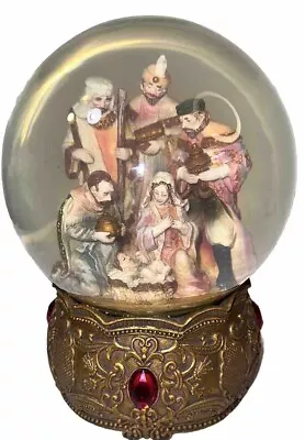 Vintage Nativity Snow Globe Musical Snows 10” And All Christmas Decor • $25