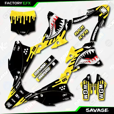 Yellow Savage Camo Racing Graphics Kit Fits 14-21 Kawasaki KX85 Kx 85 Decal • $85.44