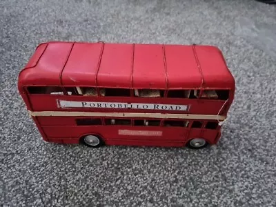 Red London Portobello Road Double Decker Bus Tin Plate Vehicle • £7.99