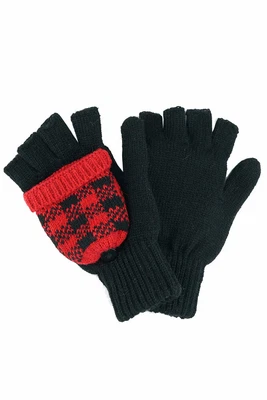$12.99 • Buy Women's Cable Knit Buffalo Plaid Pop Pop Hand Winter Super Warm Mitten Gloves