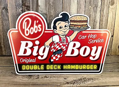Big Boy Bob's Hamburger Car Hop Service Large 22  Metal Sign Rustic Vintage New • $49.95