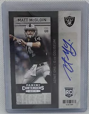 Matt Mcgloin 2013 Contenders Rookie Ticket Sp Variation Auto Rc #197 • $29.99