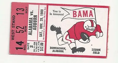 1980 Alabama Vs Auburn Original College Football Ticket Stub Iron Bowl • $9.99