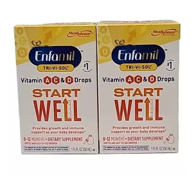 ( LOT OF 2 ) Enfamil START WELL Baby Vitamins Tri-Vi-Sol Vitamin 1.69 Oz 05/24 • $9.99