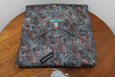 Visconti Black Mens Casual Button-up Shirt Paisley & Striped Multicolor Size S • $29.99