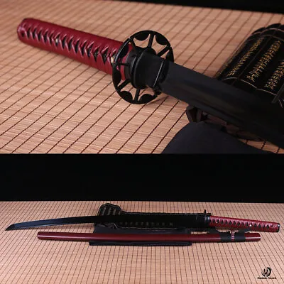 Japanese Katana Samurai Sword Full Tang Black 9260 Spring Steel Sharp Blade. • $139