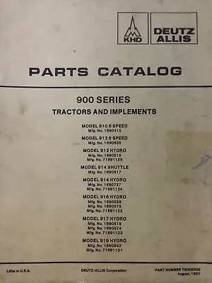 $579.56 • Buy Allis Chalmers 910 912 914 916 917 919 Garden Tractor & Implements Parts Manual