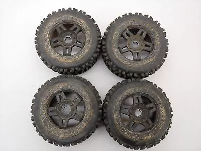 4x Proline Badlands #1178 1/8 Monster Truck Tires & Deep Offset 17mm Hex Wheels • $57.49