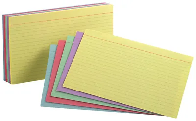 Oxford Index Cards Assorted Colors 5 X 8 Ruled 100-Pack • $7.95