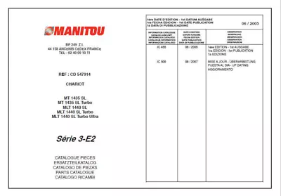 Manitou MT1435SL S3 E2 Parts Catalog • £29.99