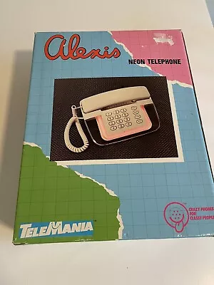 Alexis Neon Telephone W/box Telemania Vintage Landline • $94