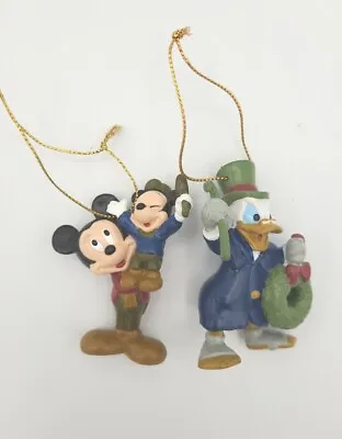 Disney's A Christmas Carol Ornaments 1992 Mickey Mouse & Donald Duck By Avon Vtg • $12