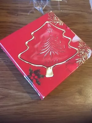 Mikasa Yuletide Tree Gold Sweet Dish 5  NEW IN BOX With Orig Sticker  • $5.99