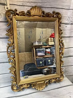 Vtg 1988 Homco Ornate Hollywood Regency Gold Tone Wall Mirror 20  2151 *read* • $49