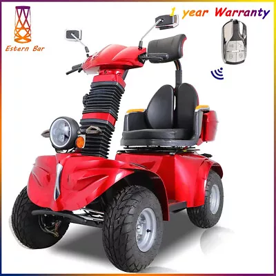 Heavy Duty 4-Wheel Mobility Scooter 31 Miles 3-Speed 1000W 500lbs Capacity Red • $2999