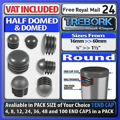 £3.85 • Buy Domed Round Plastic End Caps Blanking Plugs Bung Tube Pipe Inserts Steel Tubing