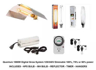 Quantum 1000W Digital Grow System 120/240V Dimmable Includes Metal Halide & HPS • $129.50