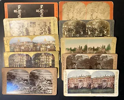 Lot Of 10 Stereoview Cards Various Topics #2 • $20