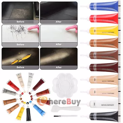 10PCS Advanced Leather Repair Kit Filler Vinyl DIY Car Seat Patch Sofa Rip Holes • $16.29