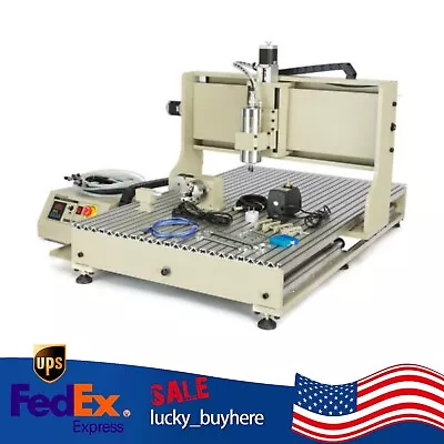 2200W 4 Axis 6090 CNC Router Engraving Machine USB Water Cooled 3D Mill Engraver • $1815.43