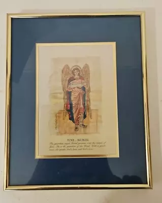 Vintage June Muriel Guardian Angel Print - Carol McCrady Signed - Matted/Framed • $29.99