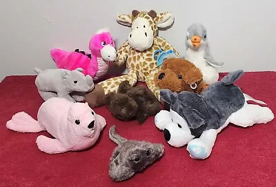 Giraffe Stingray Plush Pet Sitting Dog Otter Rhino Mixed Plush Lot • $13.99