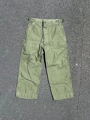 1960s Vintage VIETNAM Sateen OG-107 Us Army 30x30 Military TYPE1 Trousers Pants • $100