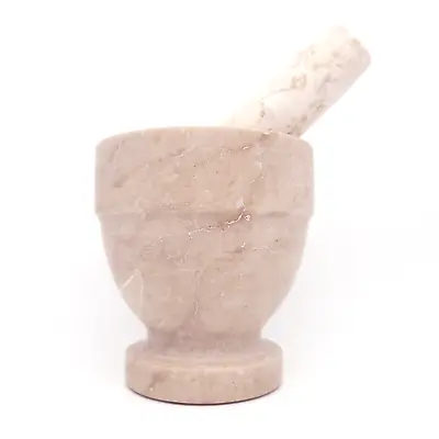 Vintage Marble Mortar & Pestle Pestal Beige Apothecary Pharmacy Natural Grinder • $11.99