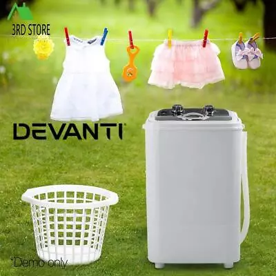 Devanti 4.6KG Mini Outdoor Portable Washing Machine Top Loader Spin Camp Caravan • $93.60