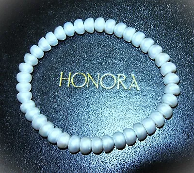 Honora **glossy** Silver Grey Cultured Freshwater Pearl 5mm Rondell Bracelet Qvc • £9.99