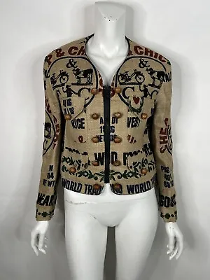 Vtg Moschino Cheap & Chic Jute Sack Jacket 46 Xl • $385
