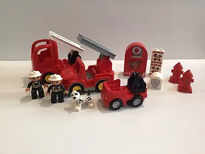 Lego Duplo Fire Truck Car Fire Man Fire Woman Dog Vehicles Bundle Lot (D1) • $25