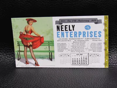 Pinup Girl Calendar Ink Blotter Elvgren Neely Enterprises May 1958 • $14.95