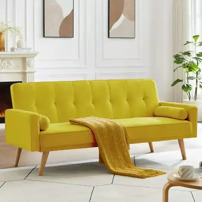 Mid-Century Linen Fabric Convertible Sofa Bed Sofa CouchModern Love Seats Sofa • $295.48