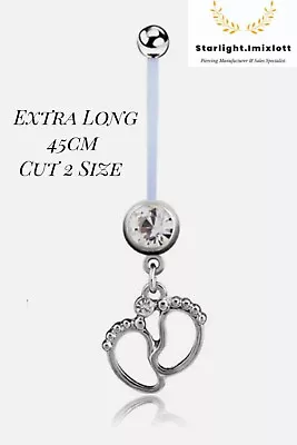 Extra Long 45mm Pregnancy Belly Bar Piercing Soft Flexible Maternity Bar 14G • $7.99