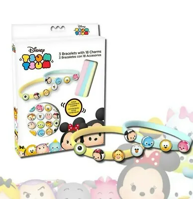 Disney Tsum Tsum 3 Bracelets & Charms Make Your Own Gift Girls Toy Jewellery Fun • £4.49