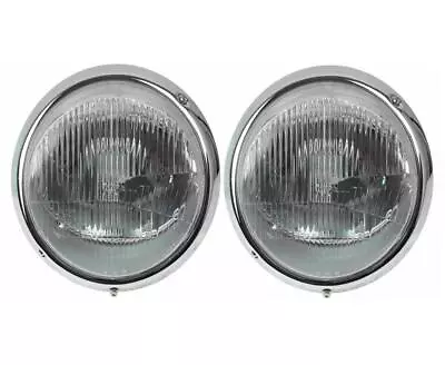 NEW Left & Right Marelli H-4 Headlights Chrome Rim Pair Set For Porsche European • $856.95