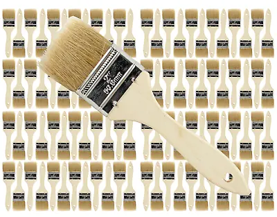96 Pk- 2 Inch Chip Paint Brushes For Paint StainsVarnishesGluesGesso • $44.99