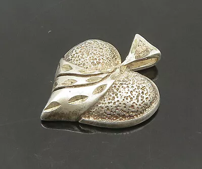 925 Sterling Silver - Vintage Love Heart Dome Diamond Cut Pendant - PT17510 • $30.05